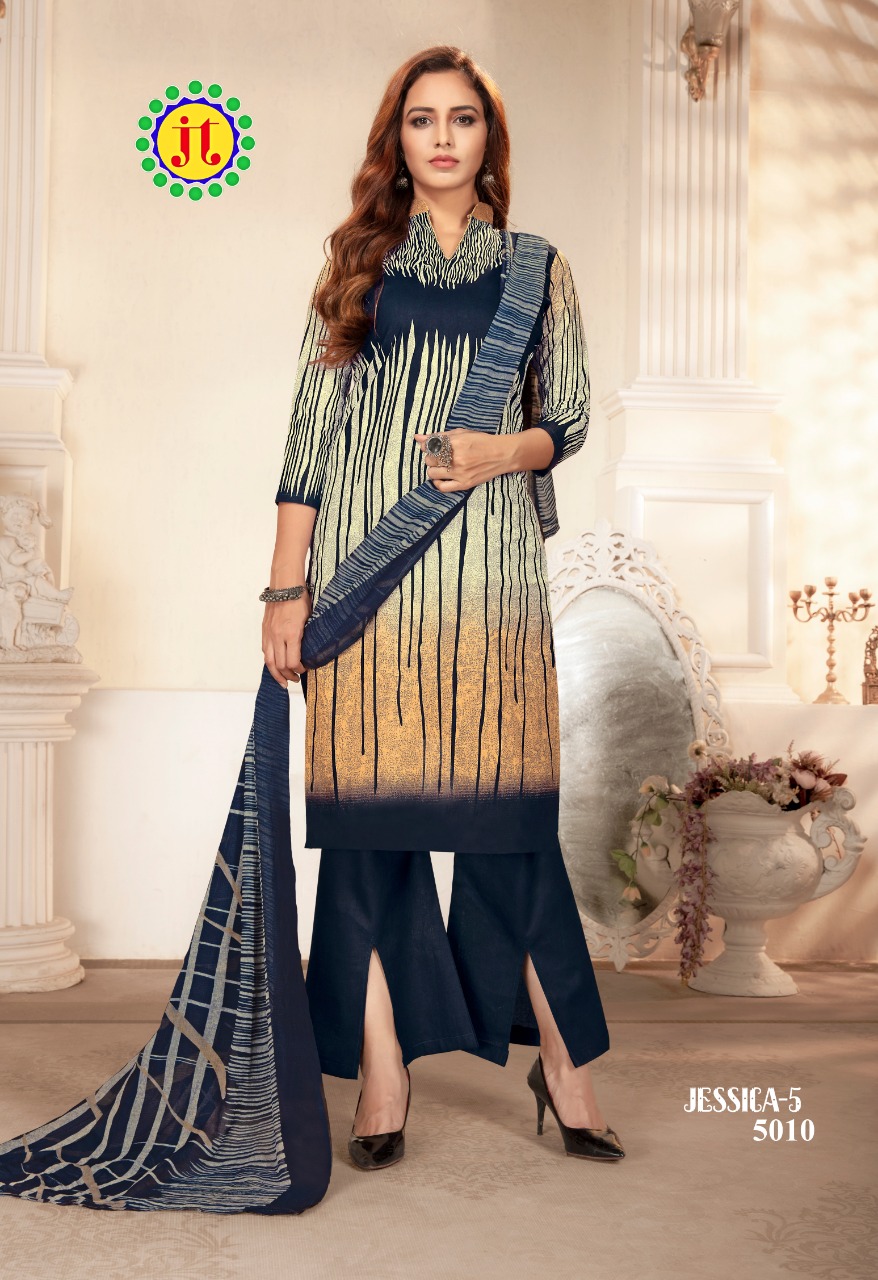 Jt  Presents Jessica Vol  5 Printed Cotton Dress Material