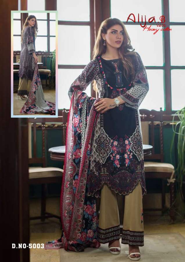 Keval  Presents Alija B Vol 5  Karachi Dress Material