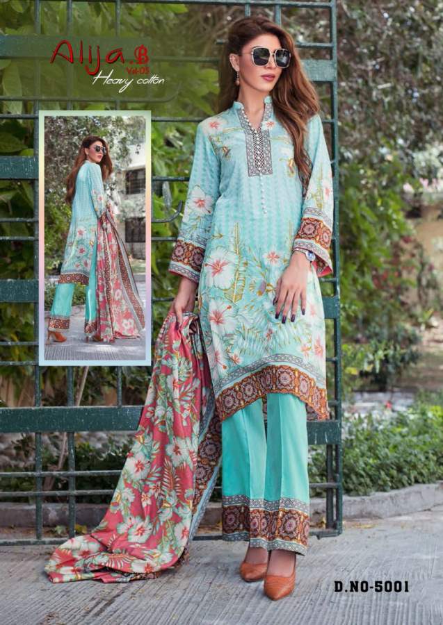 Keval  Presents Alija B Vol 5  Karachi Dress Material
