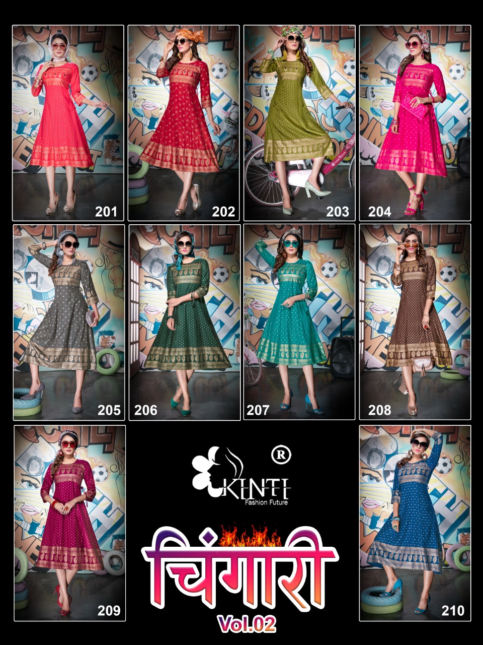 Kinti Presents  Chingari Vol 2 Kurti Collection