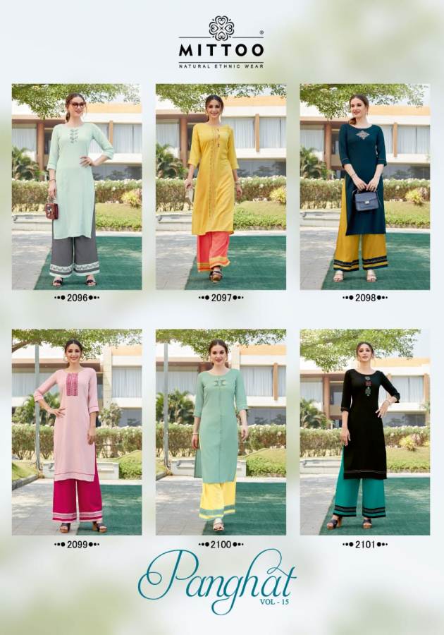 Mittoo Presents  Panghat Vol 15 Casual Wear Kurti With Bottom