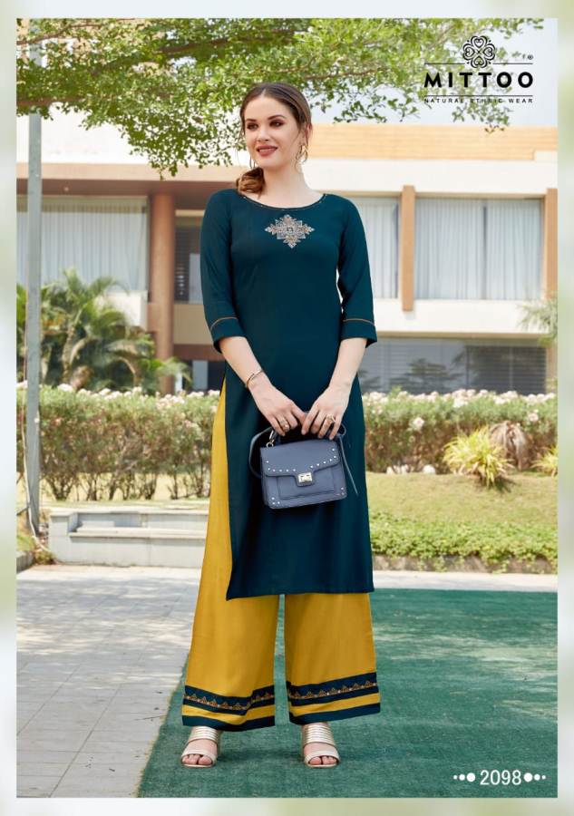 Mittoo Presents  Panghat Vol 15 Casual Wear Kurti With Bottom