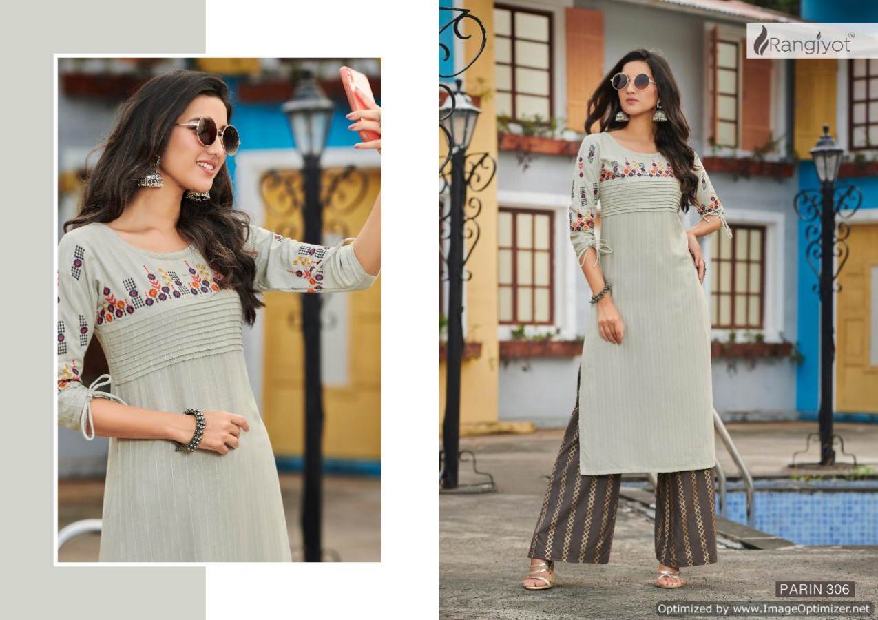 Rangjyot  Parin Vol 3 Buy Wholesale Designer Kurtis With Bottom In India