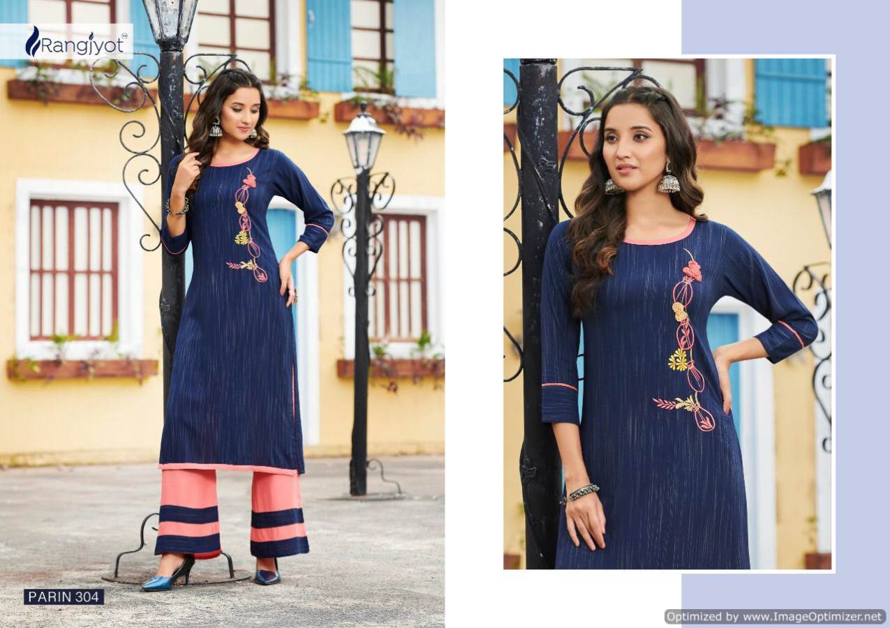 Rangjyot  Parin Vol 3 Buy Wholesale Designer Kurtis With Bottom In India