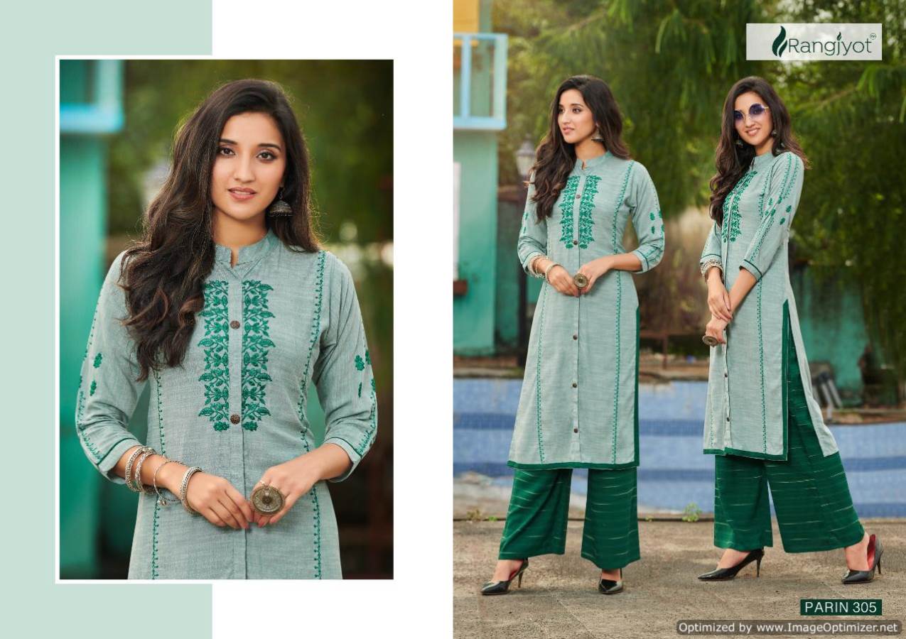 Rangjyot  Parin Vol 3 Buy Wholesale Designer Kurtis With Bottom In India