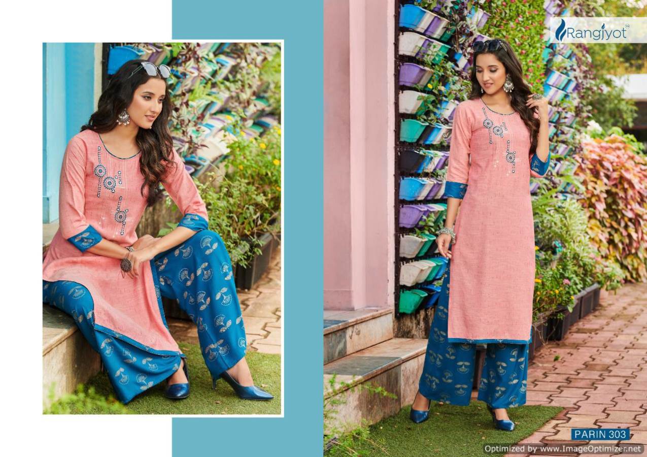 Rangjyot  Parin Vol 3 Buy Wholesale Designer Kurtis With Bottom In India