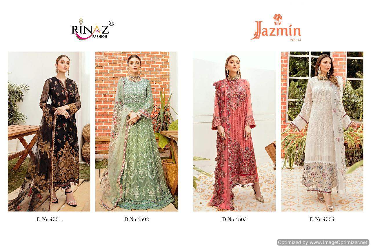 Rinaz Presents  Jazmin Vol 14 Designer Pakistani Salwar Suits