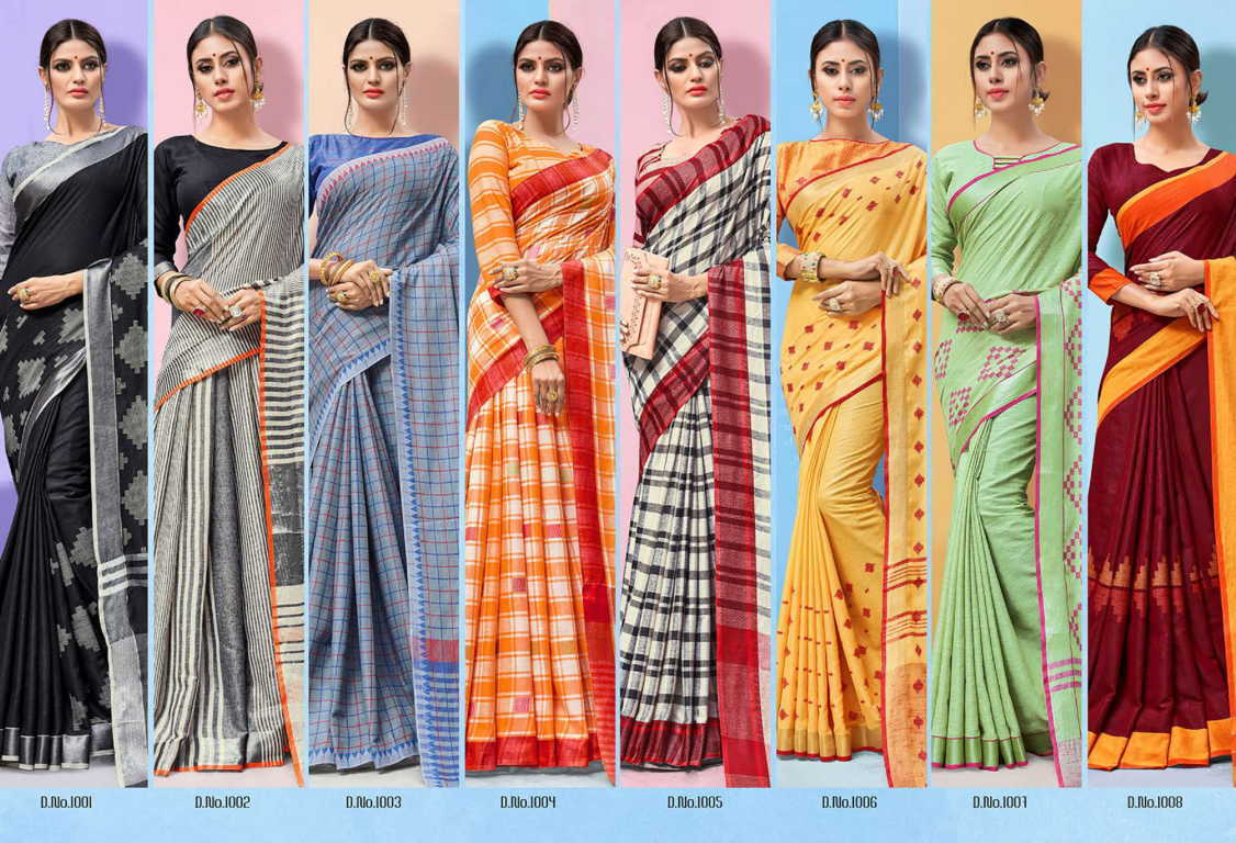 Sangam Presents  Linen Handloom Designer  Saree Collection