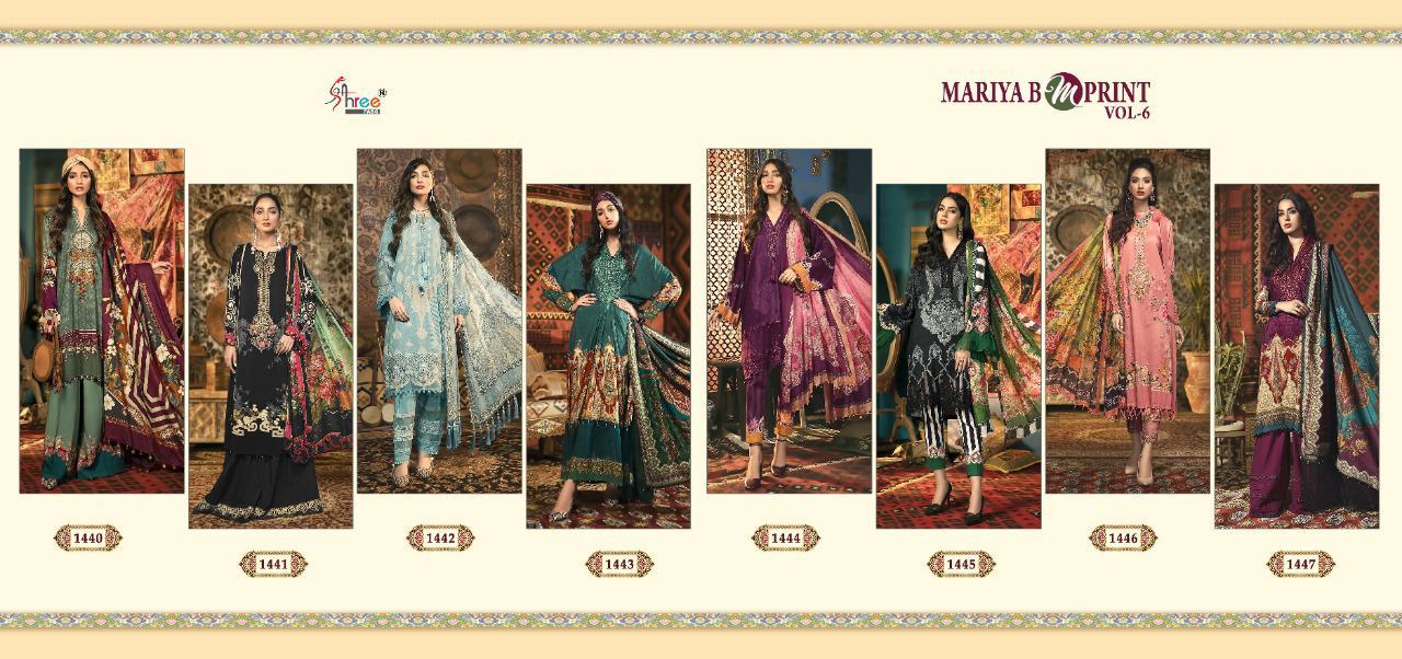 Shree Presents  Mariya B M Print  Vol 6  Pakistani Salwar Suits