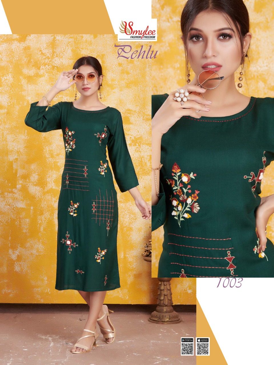 Smylee Presents  Pehlu  Straight Cut Kurti Collection