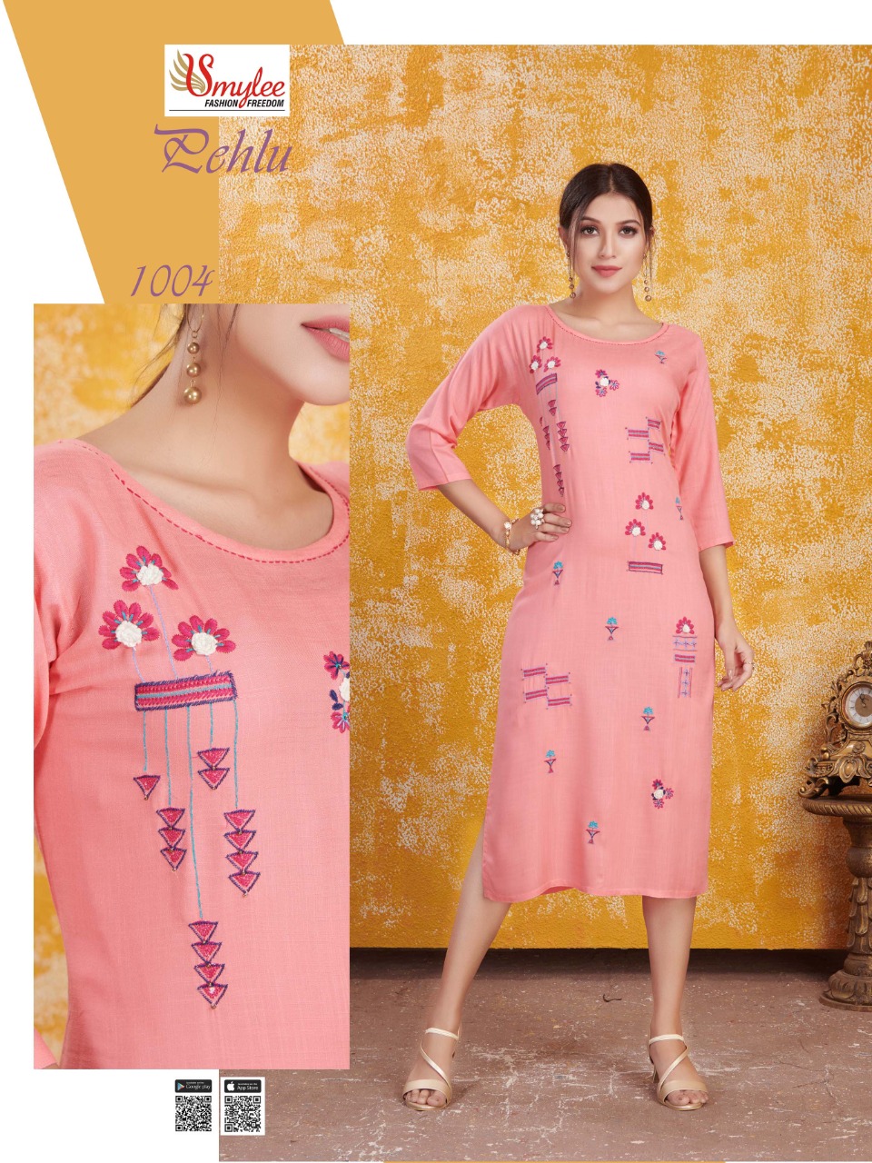 Smylee Presents  Pehlu  Straight Cut Kurti Collection