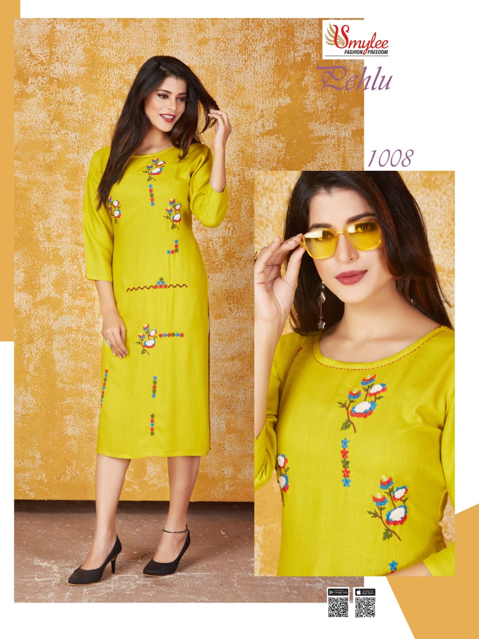 Smylee Presents  Pehlu  Straight Cut Kurti Collection