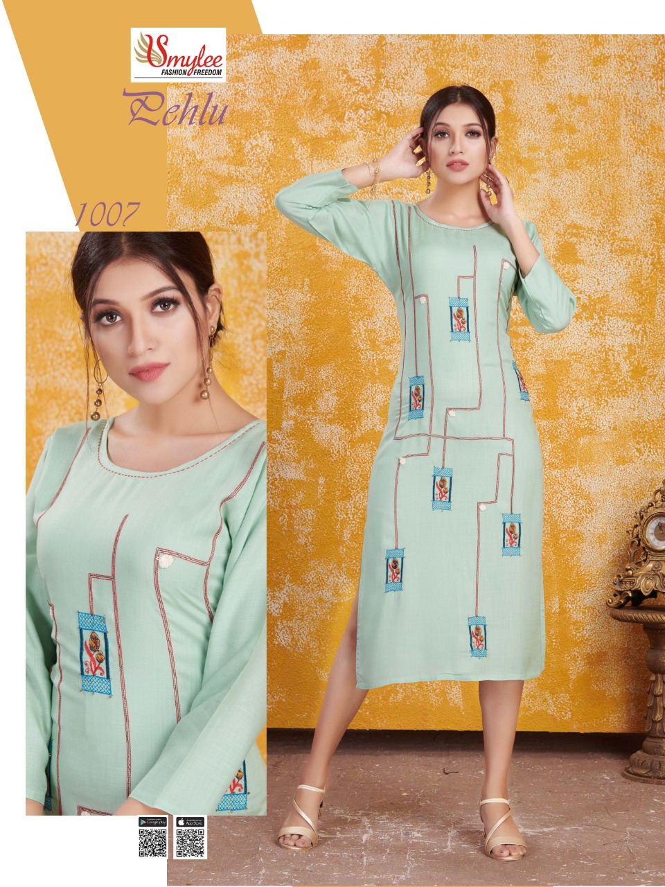 Smylee Presents  Pehlu  Straight Cut Kurti Collection