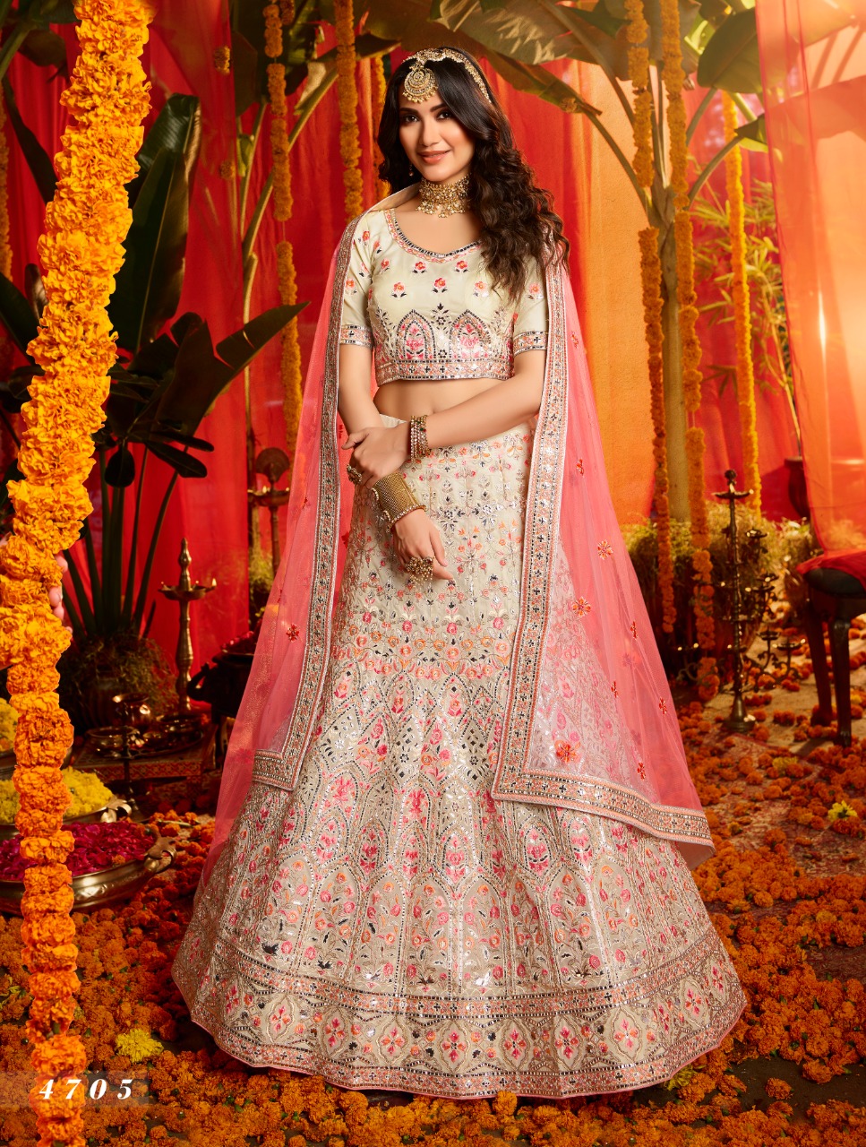 White Semi Stitched Designer Lehenga Choli