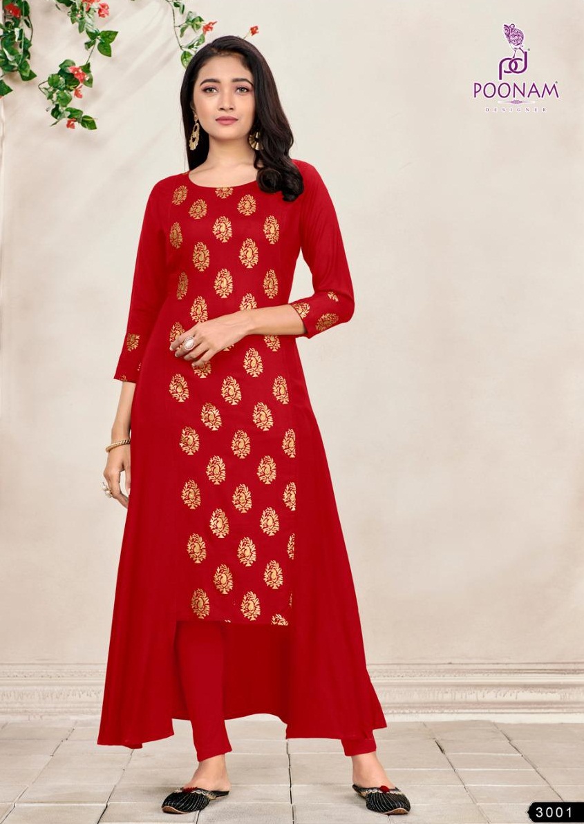 Poonam Presents Hirva Designer  Kurti Collection