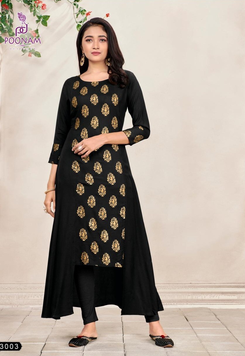 Poonam Presents Hirva Designer  Kurti Collection