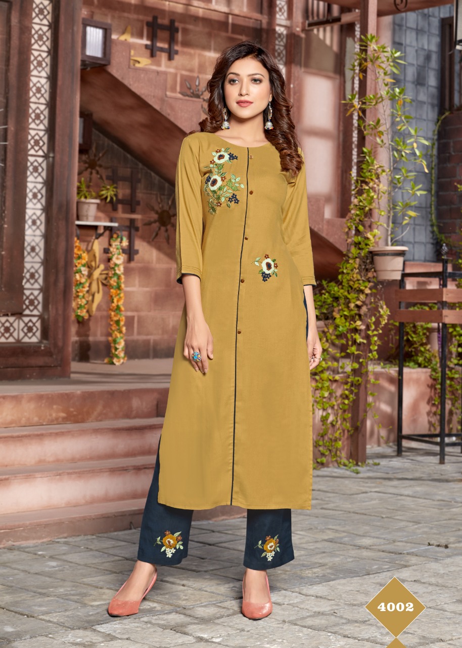 4 Colours Presents Lime Light Kurti With Bottom