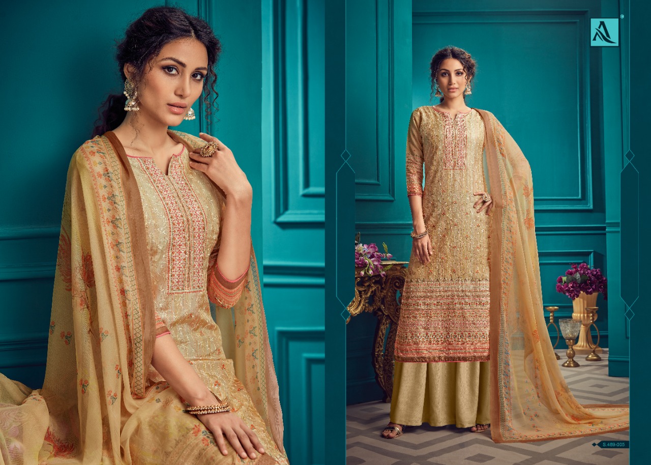 Alok  Presents Dhaara  Designer Dress Material