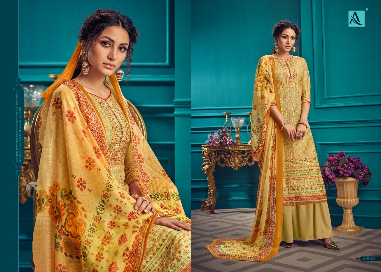 Alok  Presents Dhaara  Designer Dress Material