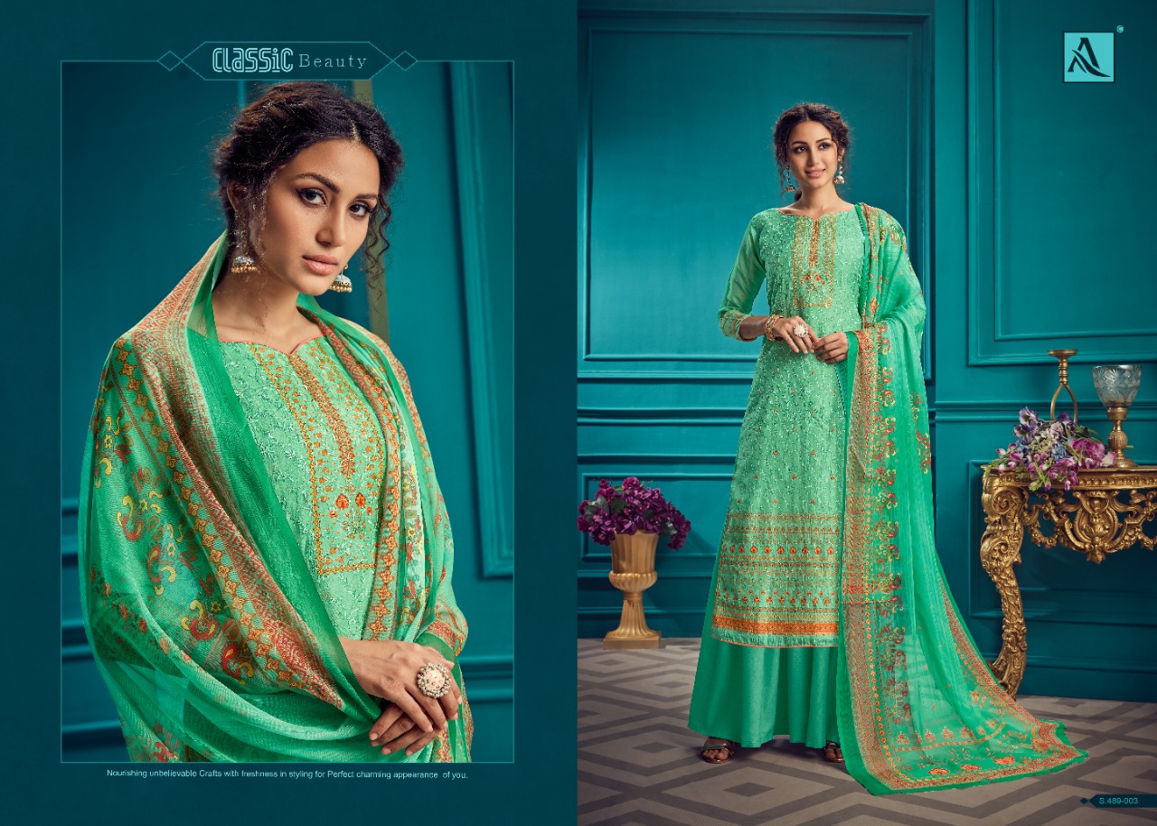 Alok  Presents Dhaara  Designer Dress Material