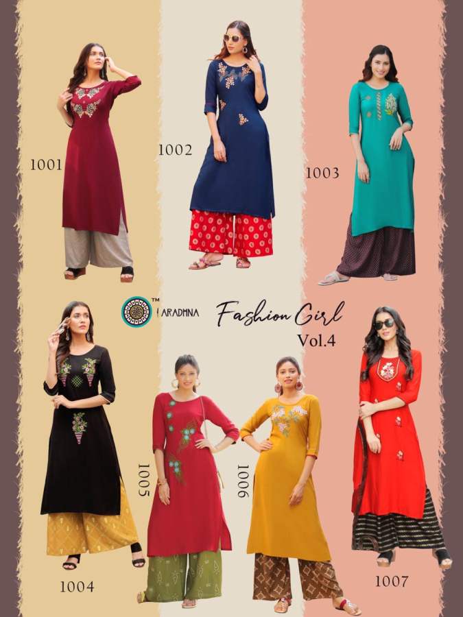 Aradhna  Presents  Fashion Girl Vol  4 Kurti With Bottom Collection