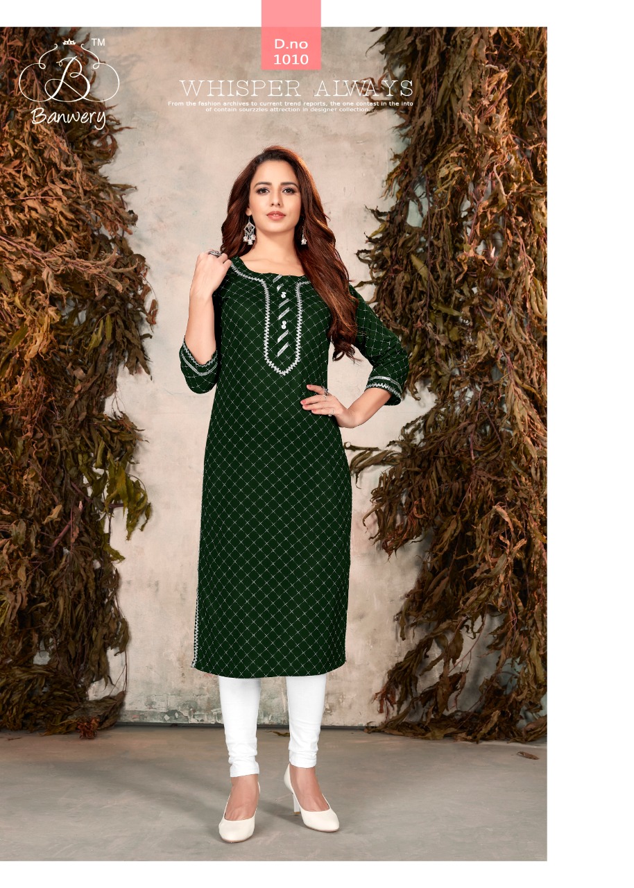Banwery  Presents Sophie  Casual Wear  Kurti Collection