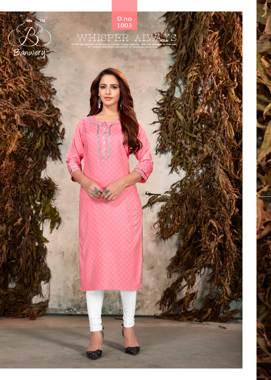 Banwery  Presents Sophie  Casual Wear  Kurti Collection