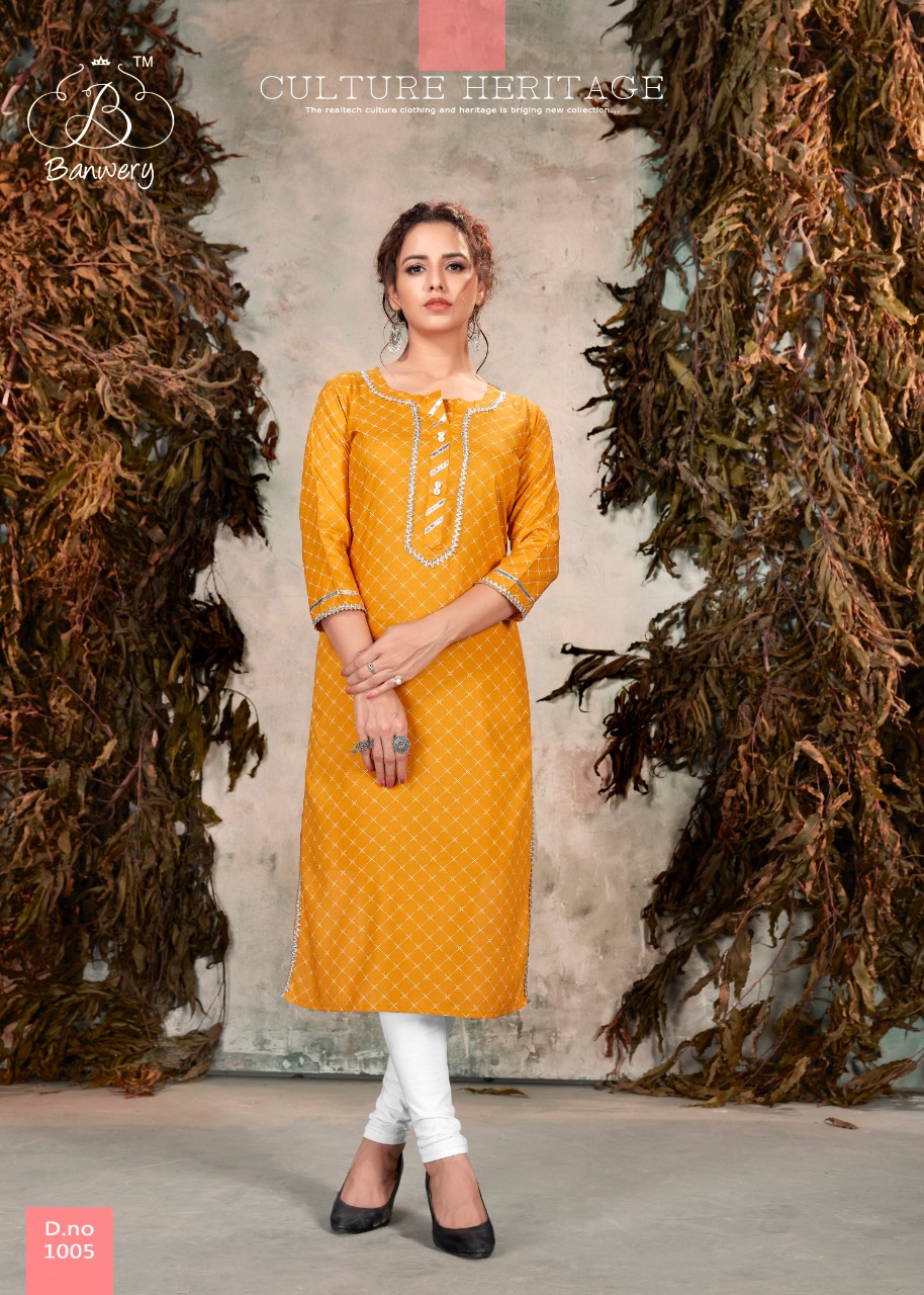 Banwery  Presents Sophie  Casual Wear  Kurti Collection