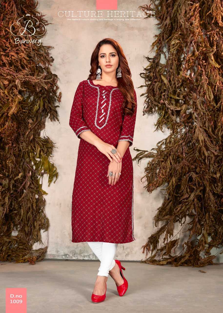Banwery  Presents Sophie  Casual Wear  Kurti Collection
