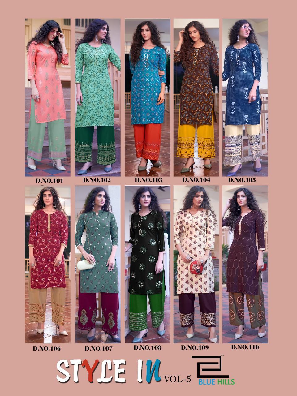 Blue Hills Presents  Style In  Vol 5  Kurti With Bottom