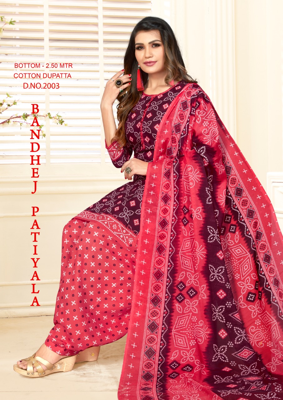 Fc Presents Bandhej Patiyala  Vol 2 Printed Dress Material