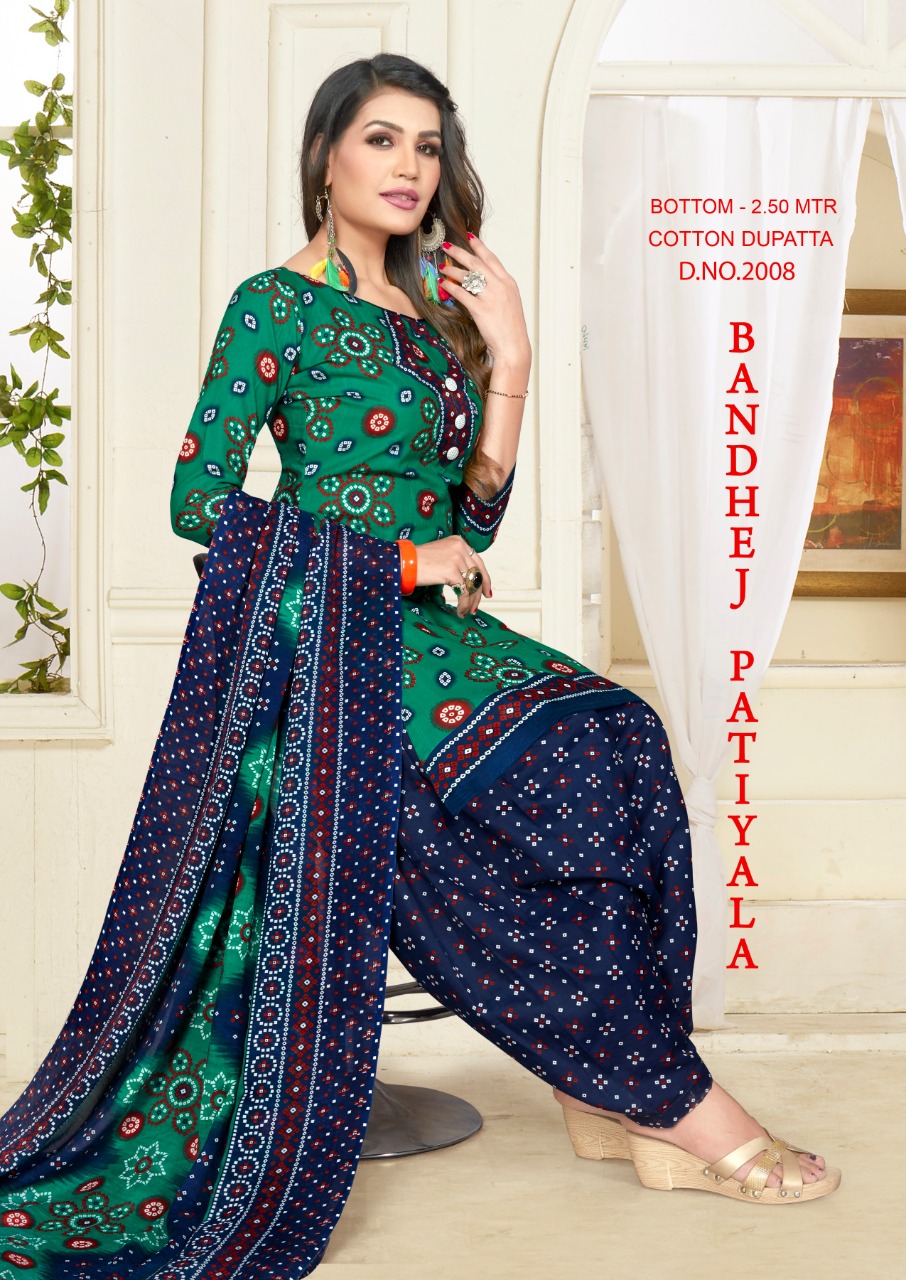 Fc Presents Bandhej Patiyala  Vol 2 Printed Dress Material