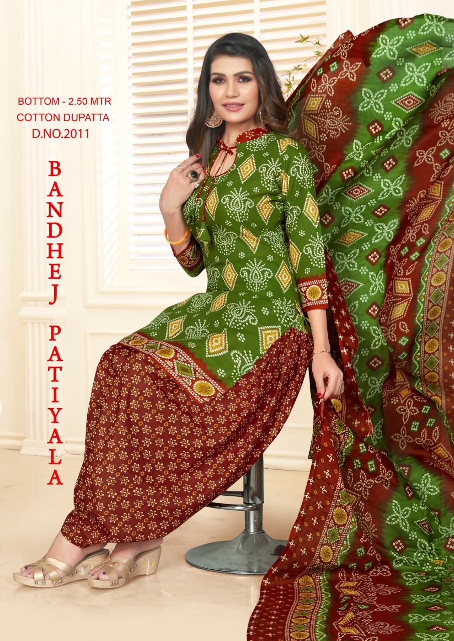 Fc Presents Bandhej Patiyala  Vol 2 Printed Dress Material