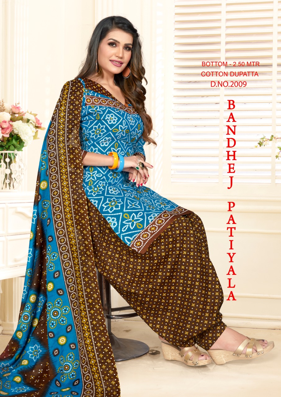Fc Presents Bandhej Patiyala  Vol 2 Printed Dress Material