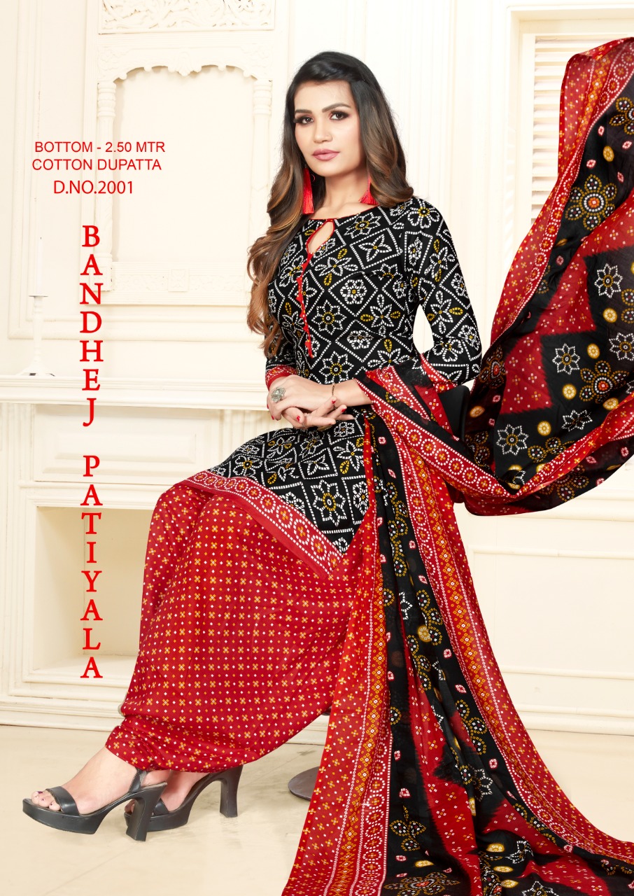 Fc Presents Bandhej Patiyala  Vol 2 Printed Dress Material