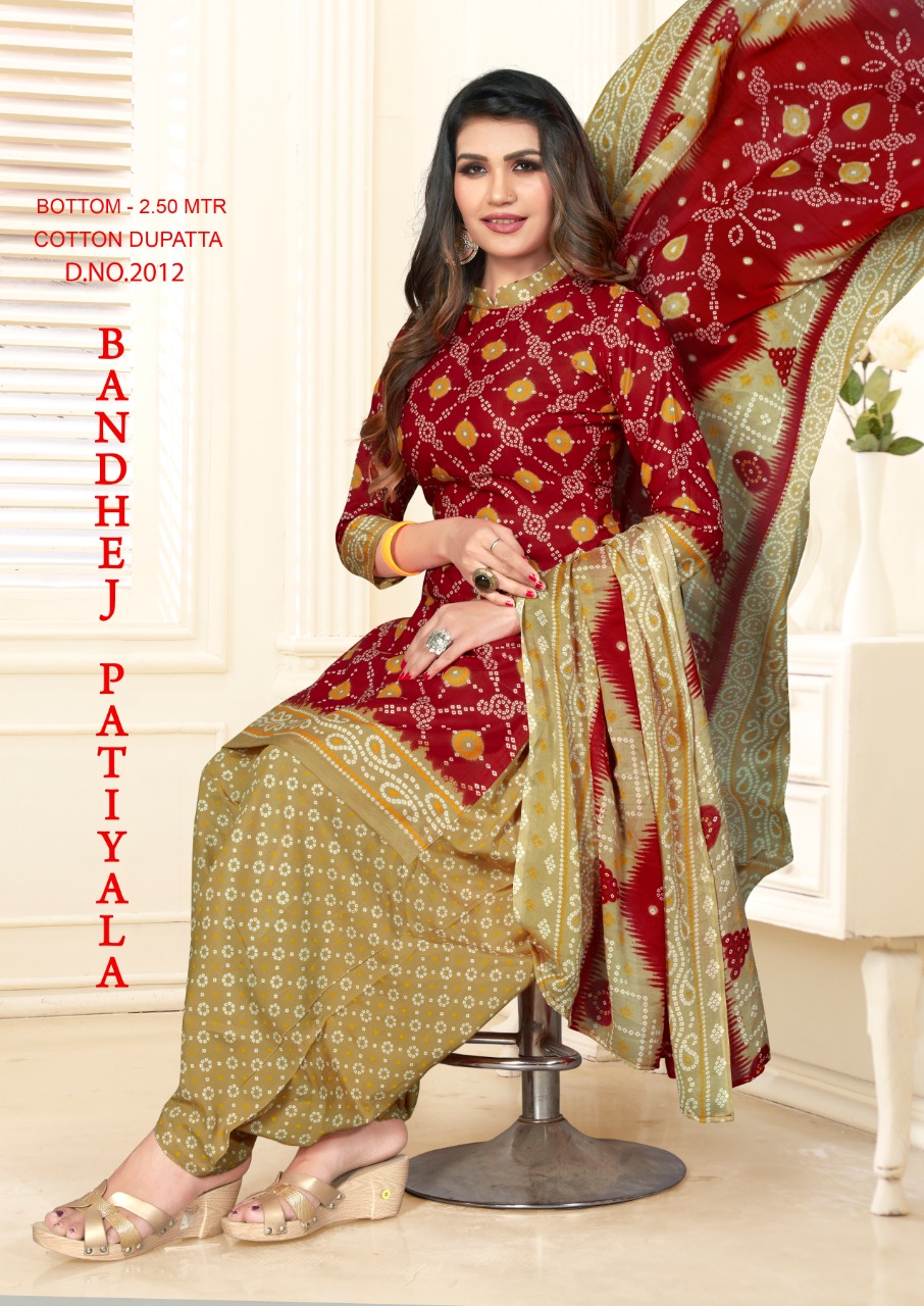 Fc Presents Bandhej Patiyala  Vol 2 Printed Dress Material