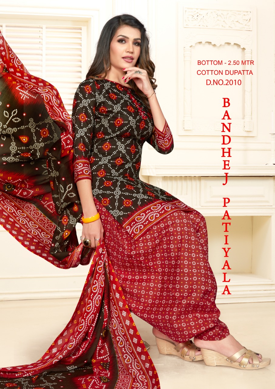 Fc Presents Bandhej Patiyala  Vol 2 Printed Dress Material