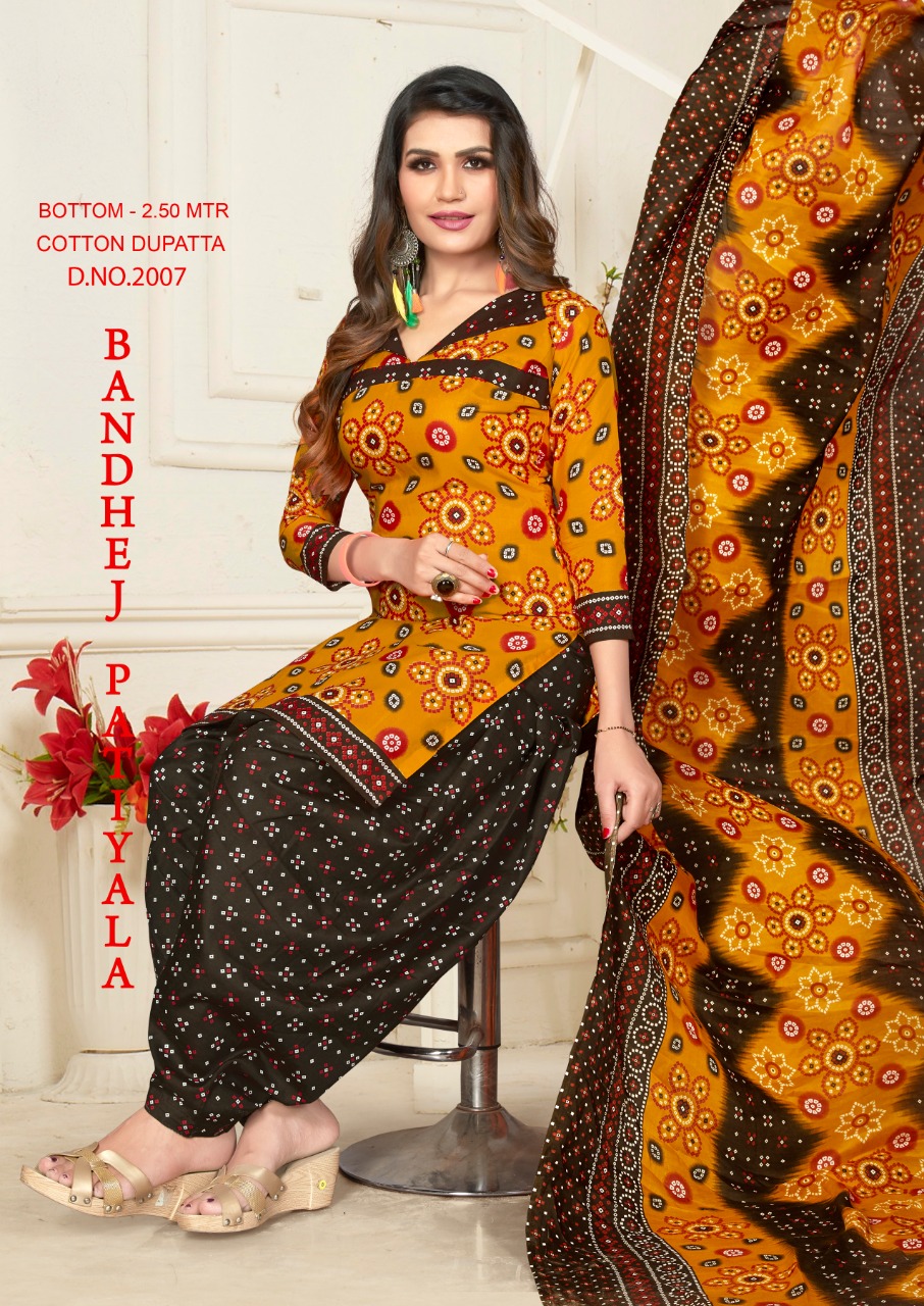 Fc Presents Bandhej Patiyala  Vol 2 Printed Dress Material
