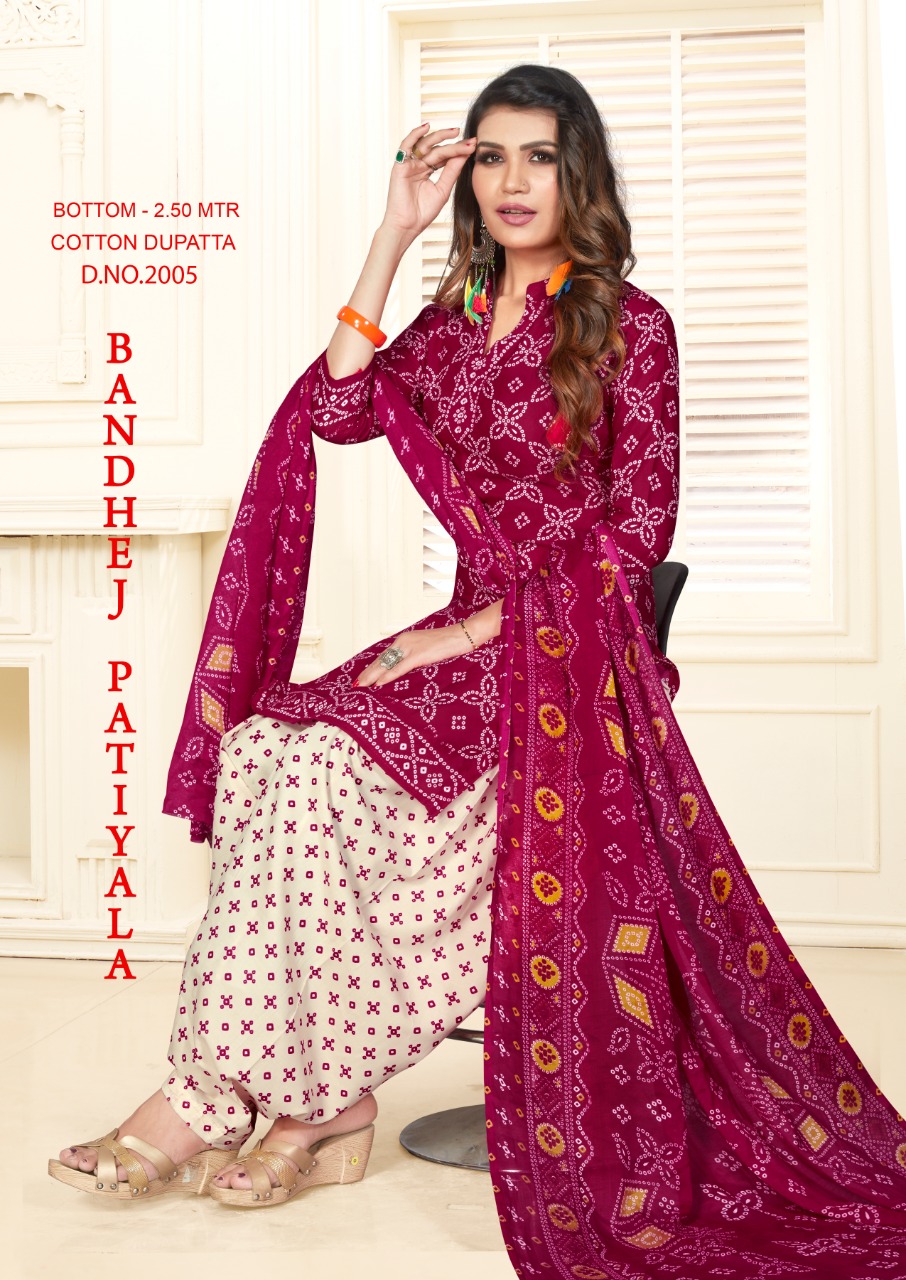Fc Presents Bandhej Patiyala  Vol 2 Printed Dress Material