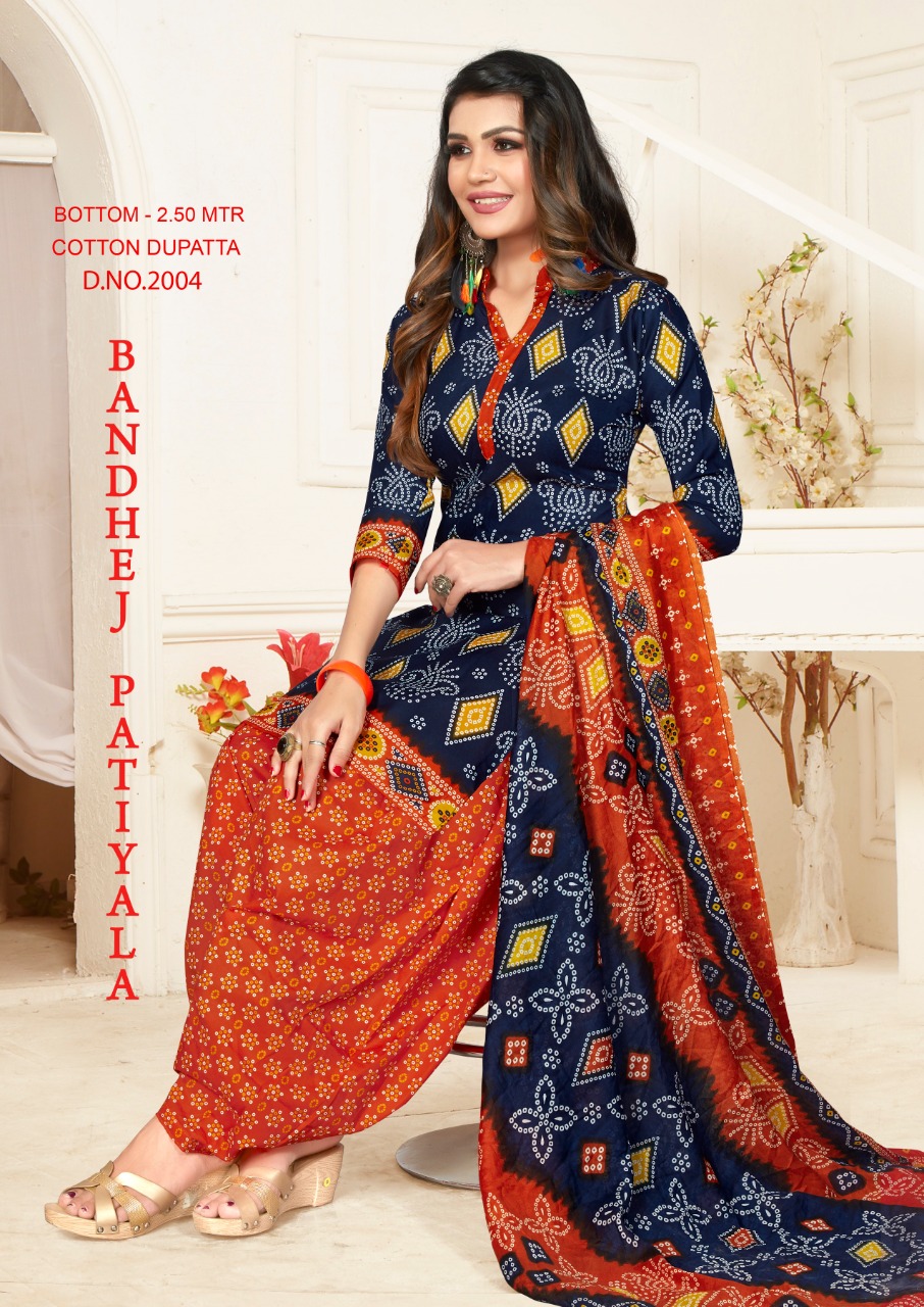 Fc Presents Bandhej Patiyala  Vol 2 Printed Dress Material