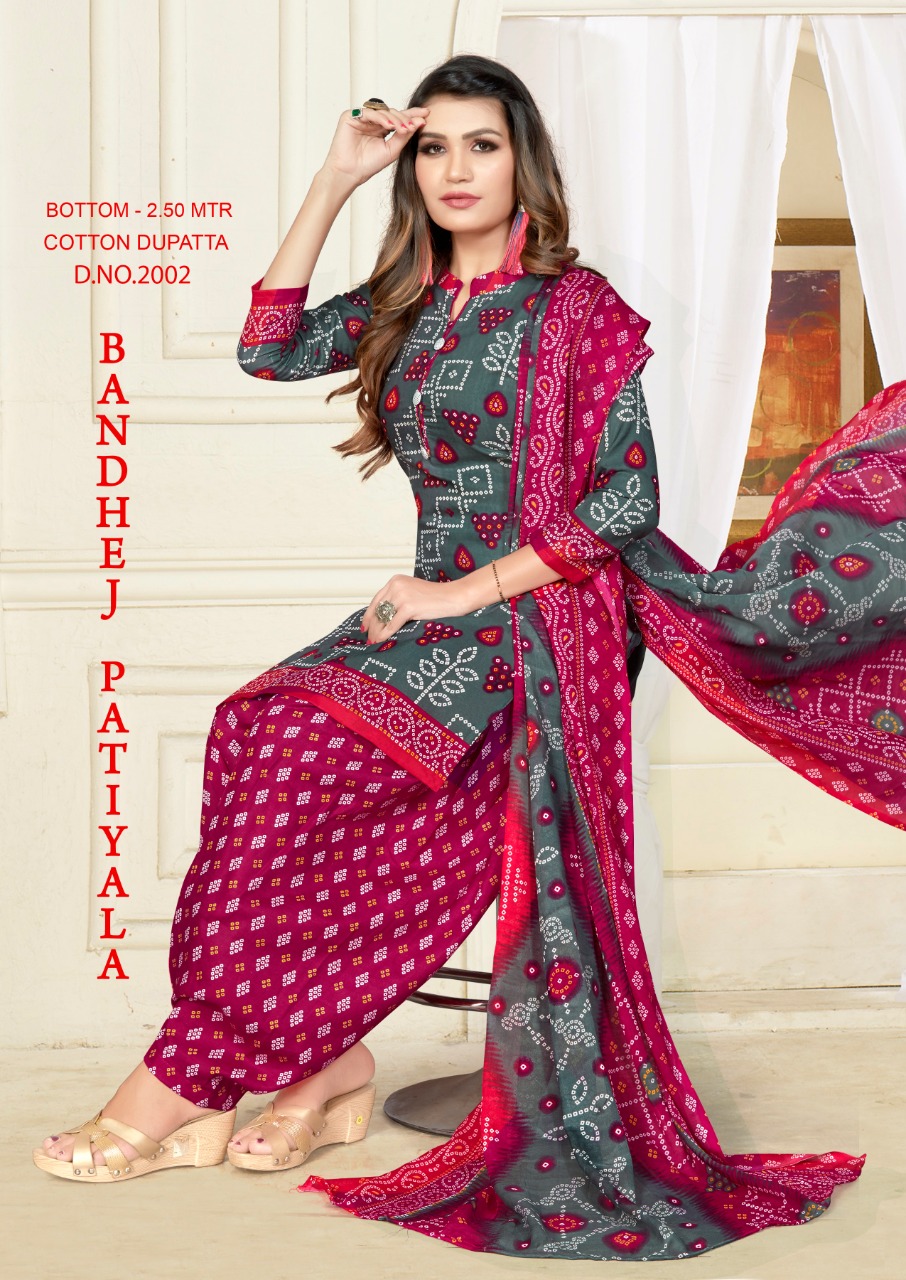 Fc Presents Bandhej Patiyala  Vol 2 Printed Dress Material