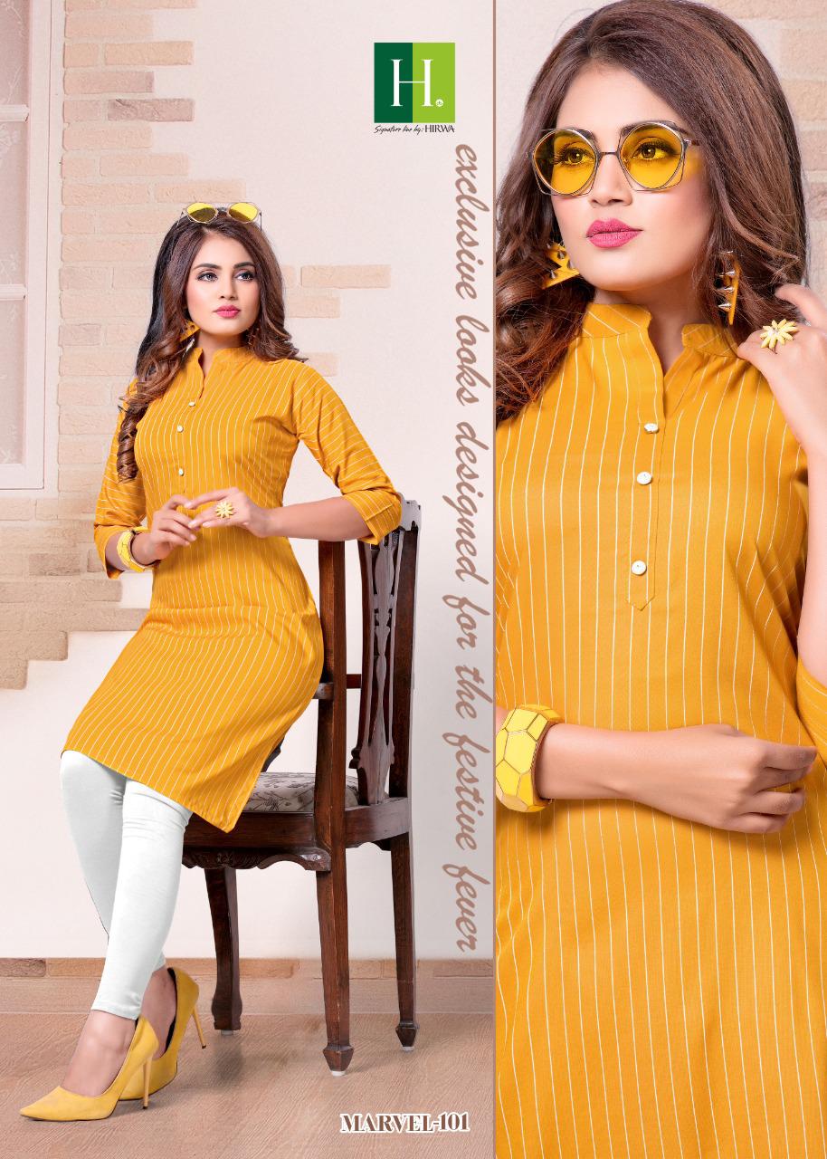 Hirwa  Presents Marvel Designer Kurti Collection