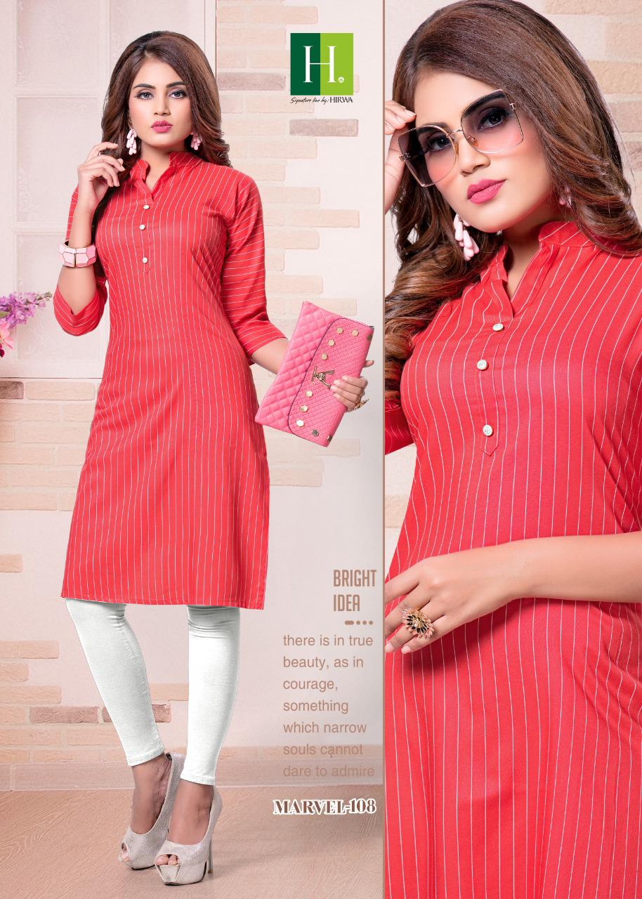 Hirwa  Presents Marvel Designer Kurti Collection