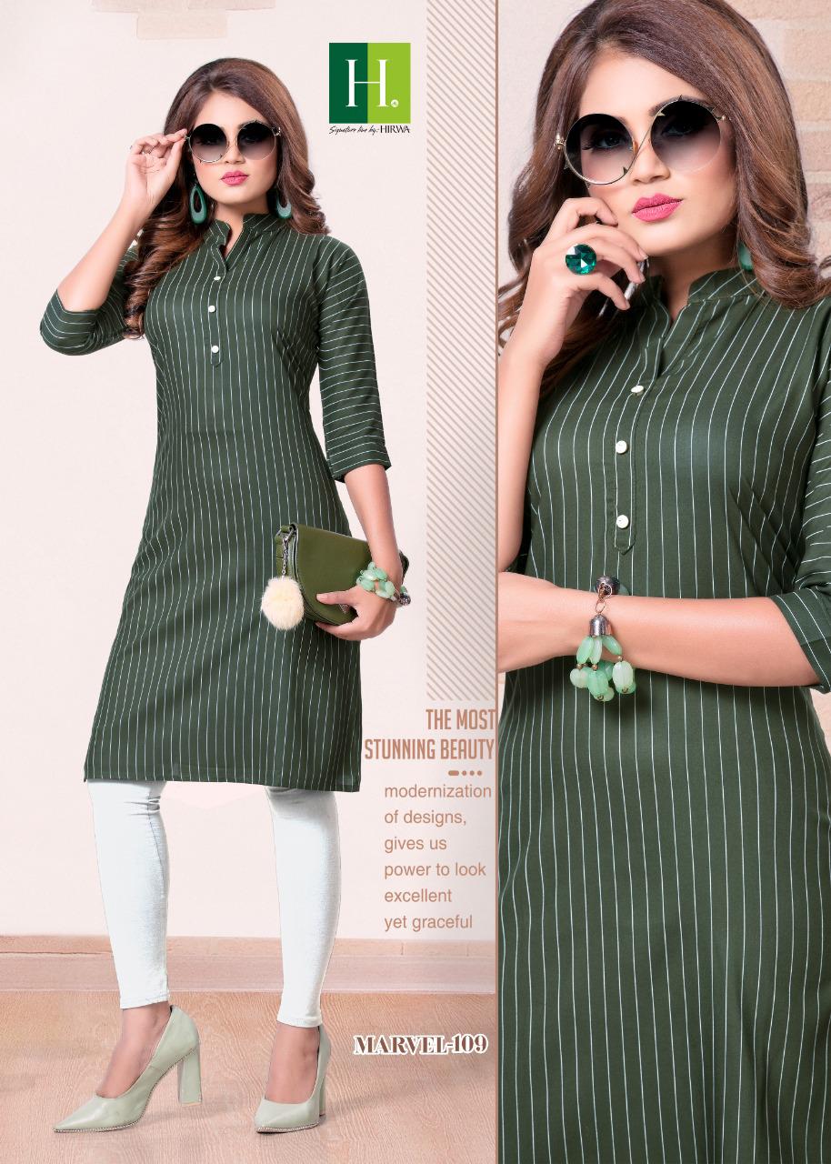 Hirwa  Presents Marvel Designer Kurti Collection