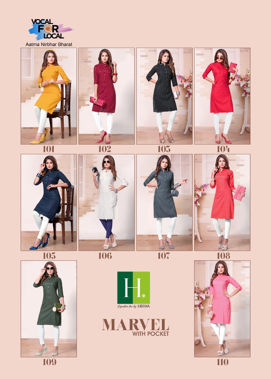 Hirwa  Presents Marvel Designer Kurti Collection