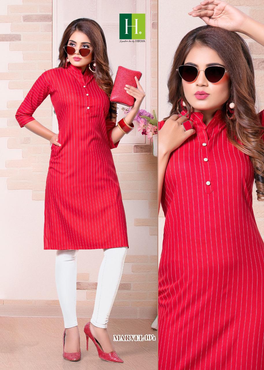 Hirwa  Presents Marvel Designer Kurti Collection