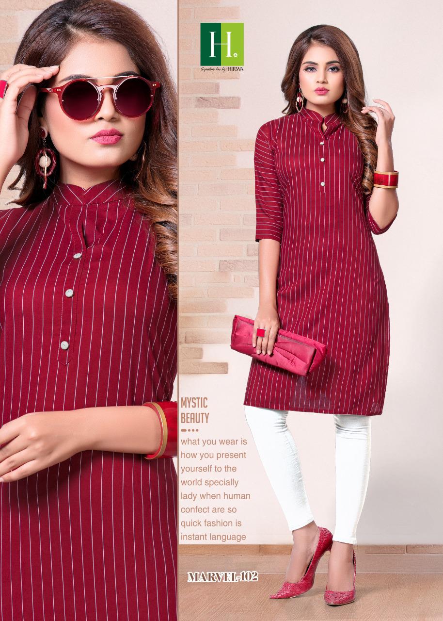 Hirwa  Presents Marvel Designer Kurti Collection