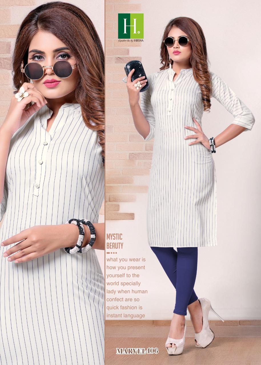 Hirwa  Presents Marvel Designer Kurti Collection