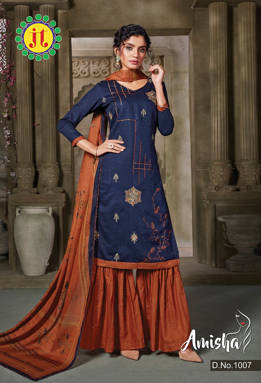 Jt  Presents Amisha  Casual Wear Dress Material