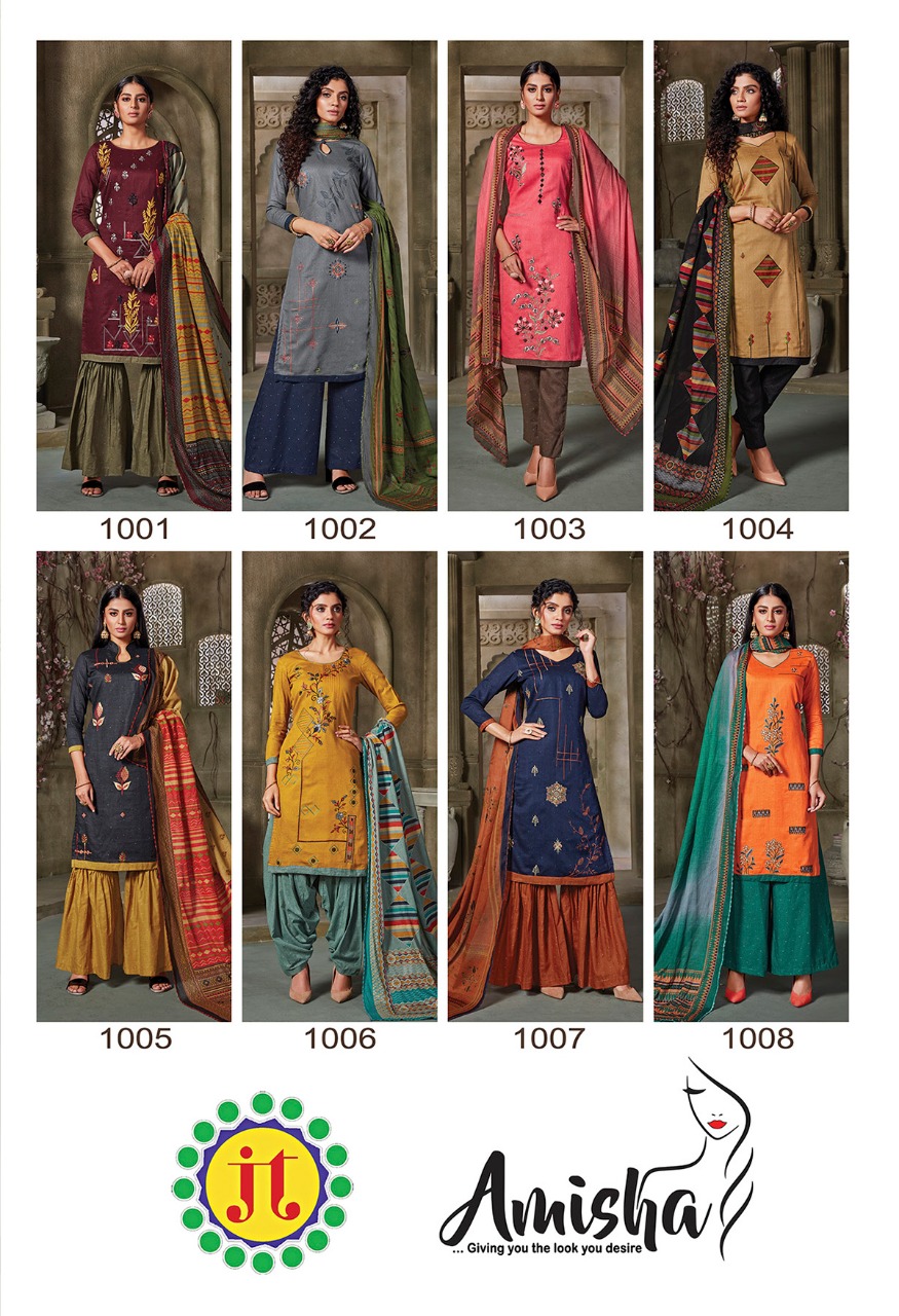 Jt  Presents Amisha  Casual Wear Dress Material